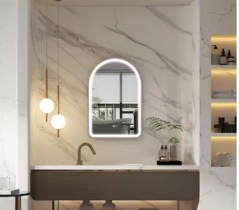 LED Arched Bathroom Mirror – Hardwired Electric