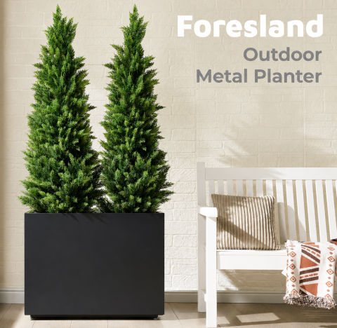 Modern Black Metal Planter Box