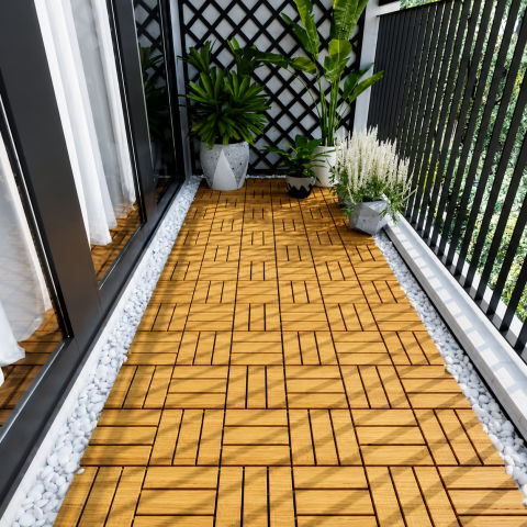 Hardwood Interlocking Deck Tiles – Pack of 30