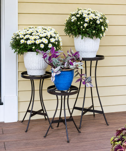 Elegant 3-Piece Metal Plant Stand Set – Modern Style