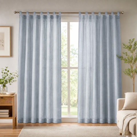 Melrose Blue Tab Top Curtain Panels – Set of 2
