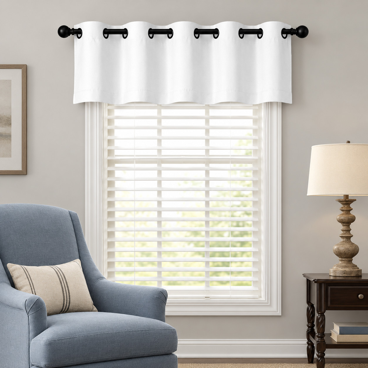White Window Valance Curtain