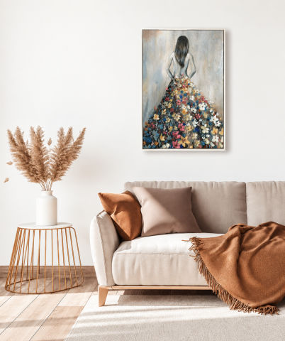 Oliver Gal Girl with Flower Thoughts Canvas Print Wall Art